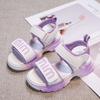 Girls' Sandals Summer New Fashion Korean Style Sporty Soft Sole Open-Toe Sandals for Older Children and Students Children's Beach Shoes