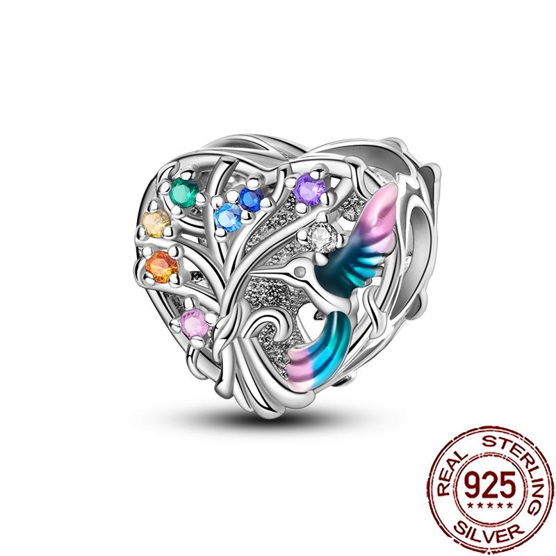 New Charms Copper Colorful Plant Flower Fruit Charm Beads Fit Snake Chain Bracelet Necklace Women Diy Jewelry