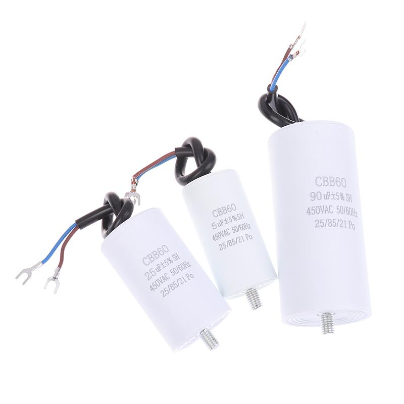 1Pc Cbb60 Motor Run Capacitors 450Vac Electric Replacement Starting Capacitor 5% For Washing Machine 450V 4Uf-100Uf