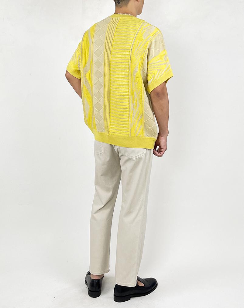 A MADE Weaving Mix Cable Oversized Knit (Butter Yellow)