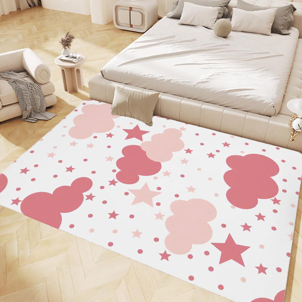 Little Princess Girls Rug Pink Baby Room Rug Washable Rugs Anti-Slip Carpet for Girls Room Playroom Floor Mat Soft Kid's Carpets