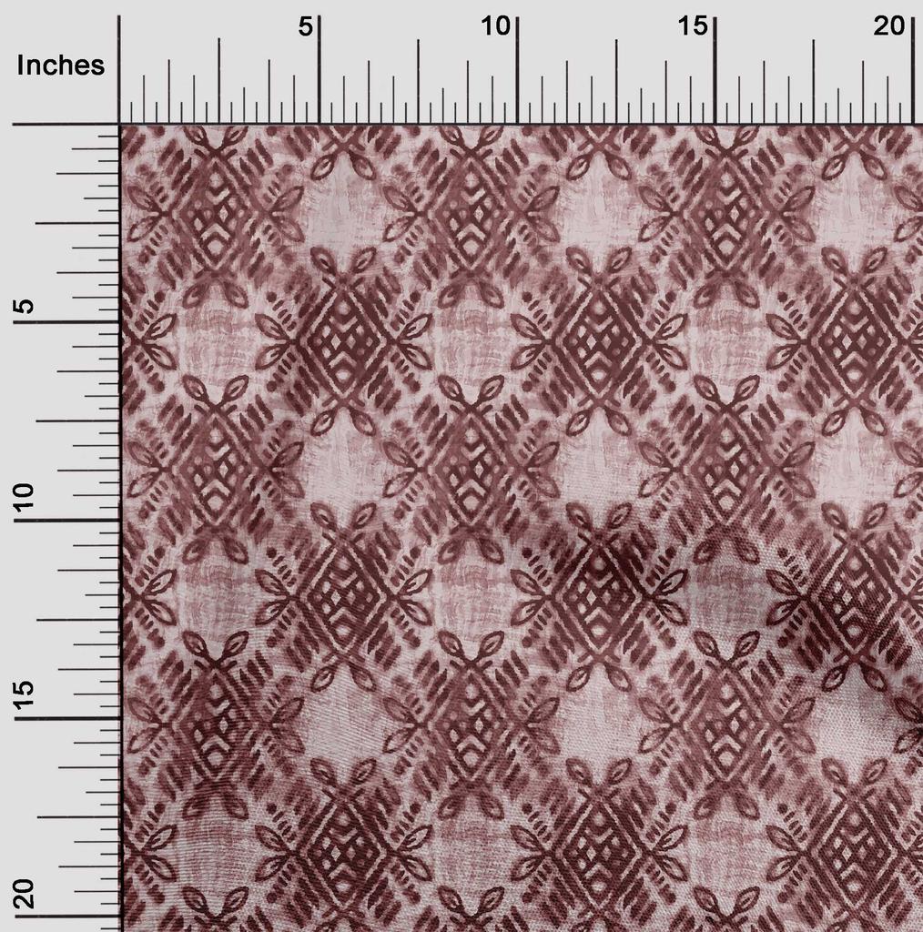 oneOone Cotton Flex Dark Brown Fabric Geometric Sewing Material Print Fabric By The Yard 40 Inch