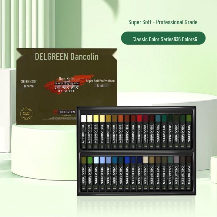 Dan Ke Lin Third Gen Super Soft 36-Color Oil Pastel Set - Advanced Gray White Oil-Based Crayons