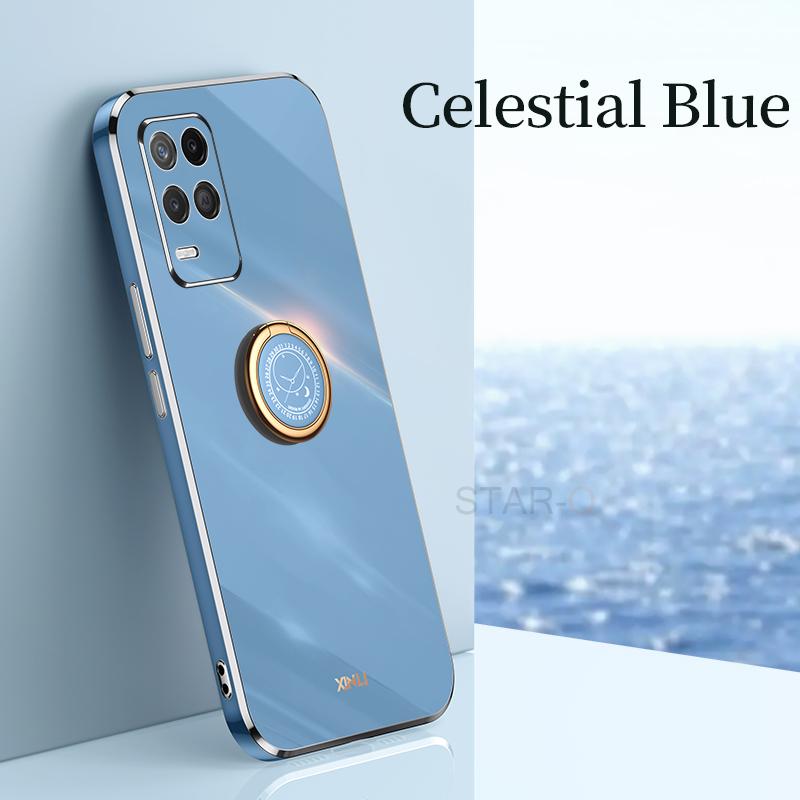 Luxury Plating Gold Frame Phone Case On For Oppo Realme 8 Pro 4g Realme8 8pro Soft Silicone Tpu Back Cover