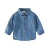 Frühling Herbst Kinder Freizeit Denim Kleidung Kinder Kleinkind Akademie Stil Langarmhemd Jungen Kleidung