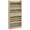 Shoe Cabinet with 4 Doors Sonoma Oak Finish 80 x 21 x 163.5 cm