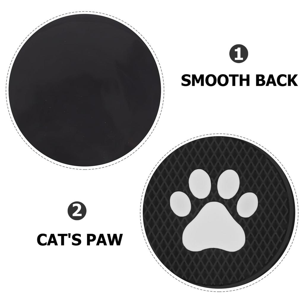 LEDMOMO Car Coasters, Set of 4, PVC Non-Slip Cup Holder Coasters, Easy To Clean, Black, 7.0cm, for Car Interior