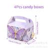 WTEMPO Floral Butterfly Birthday Gift Boxes with Handles Butterfly Floral Treat Boxes Party Favors Packaging Box for Princess Birthday Baby Shower
