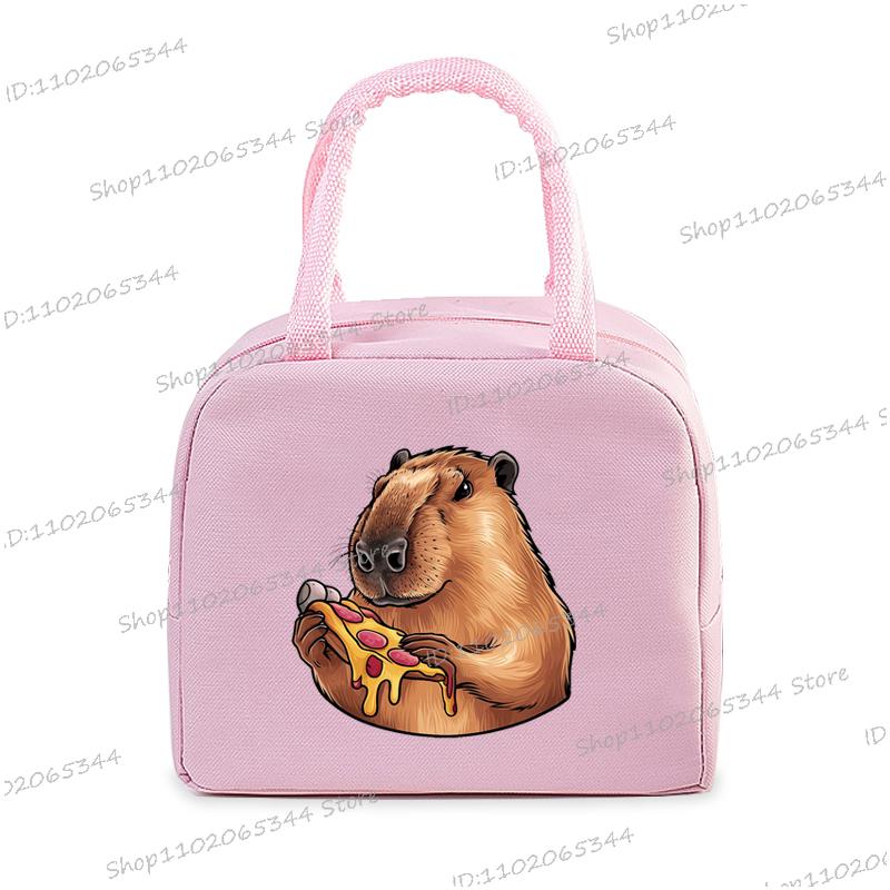 Insulated Lunch Bag Cartoon Pizza Capybara Series Insulation Bento Pack Women Men Cute Capybara Meal Pack Kids Bento Lunch Bags