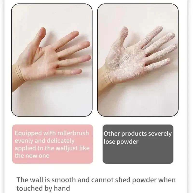 Hot Antibacterial Wall Paint Strong Repair Wall Paint Household White Latex Paint With Roller Brush for Living Room Kitchen Tool