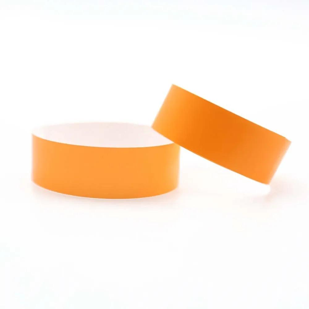 100pcs  Waterproof Paper Wristbands Bracelet Solid Color Disposable Count Identification Mark Tamper-Proof for Events Party