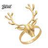 Silver Elk Table Holder Reusable Deer Ring Napkin Decorations Christmas Metal Head Holiday Dinner Settings Ring for Dining Decor