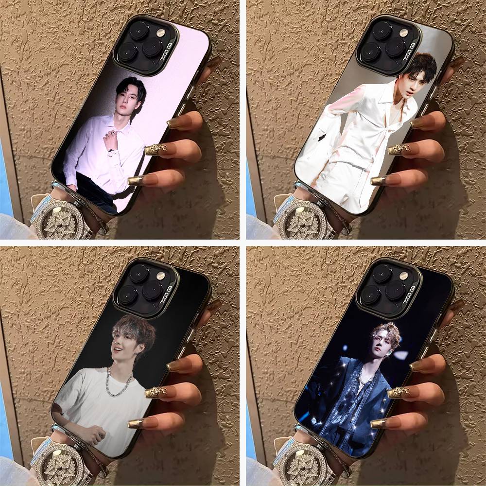 Young pop idol-W-Y-B-W-ang Yibo Phone Case For IPhone17 16 11 12 13 14 15 16 Pro Max Plus Cover Colored Silver Funda Bumber