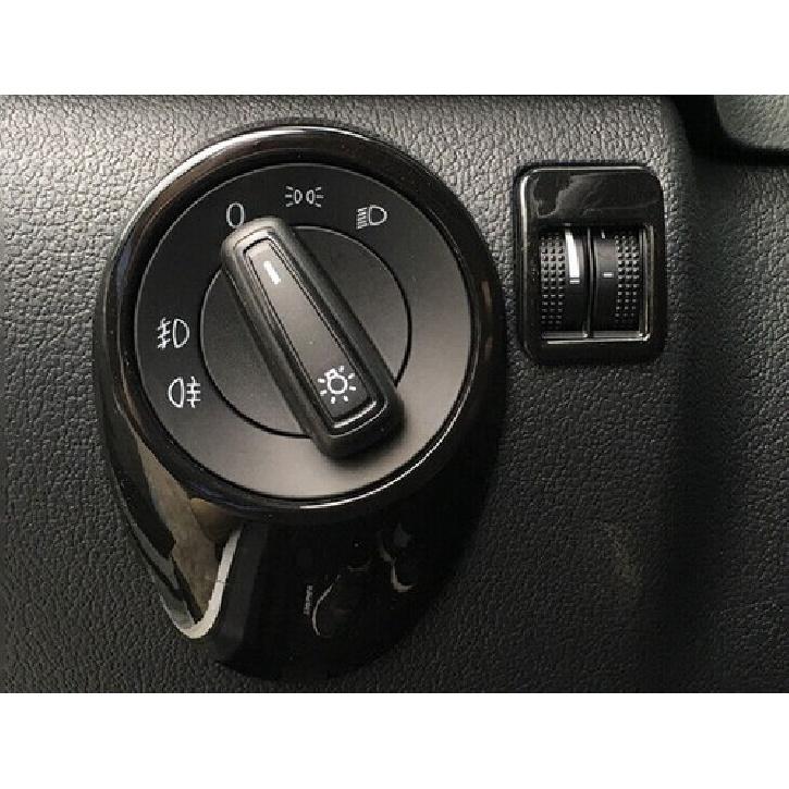 For Volkswagen Tiguan 2010-2016 Bright Black Headlight Switch Control Frame Trim