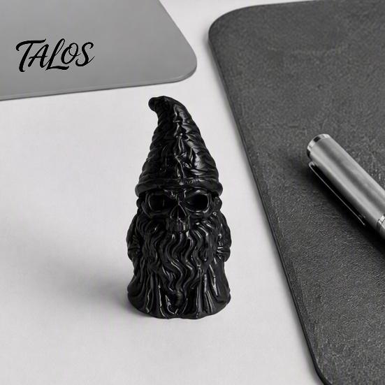 Dark Desktop Decoration 3D Printed Skeleton Gnome Figurine, Gothic Skull Goblin Statue, Spooky Durable PLA Resin Craft Ornament for Home Office