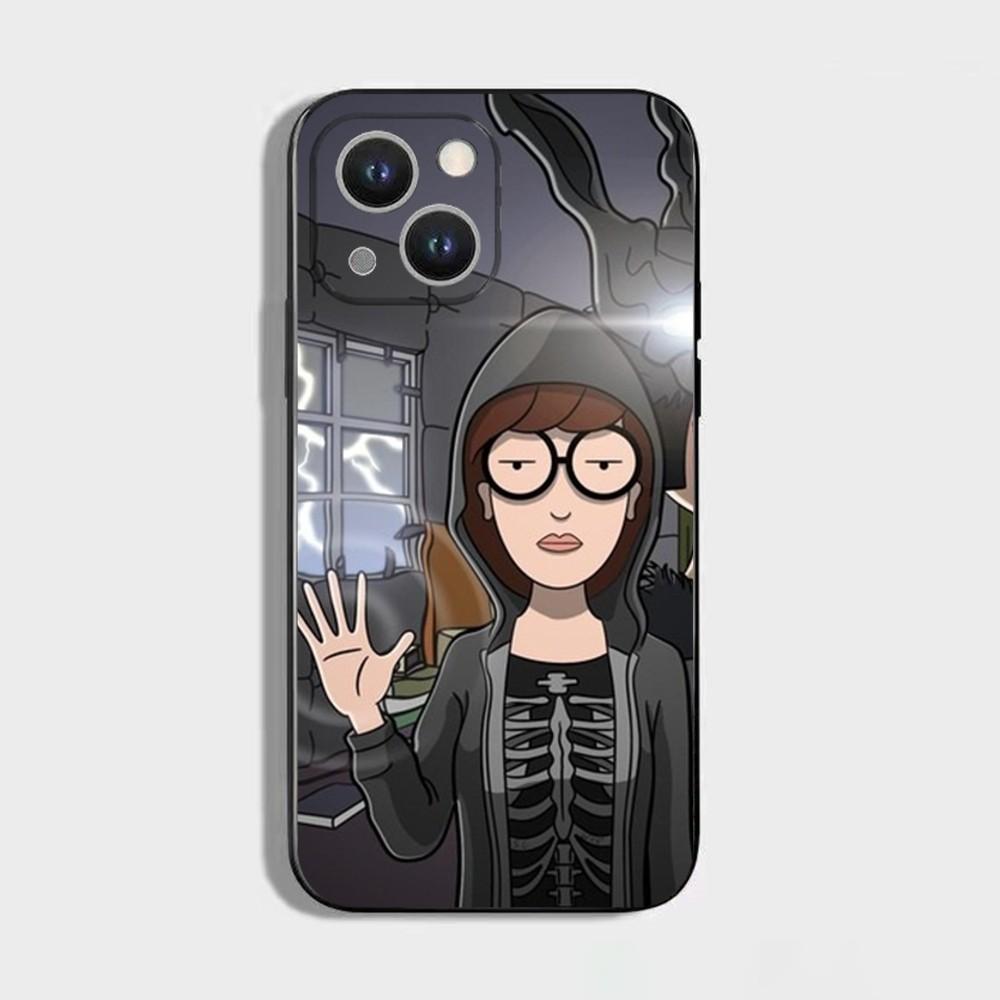 Cartoon D-Daria Phone Case For iPhone 16 15 Plus 14 13 Pro Max 12 Mini 11 X XS XR 7 8 8Plus Black Soft Phone Coque