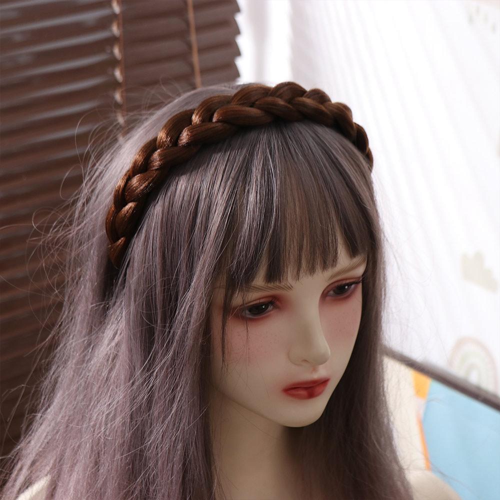 Modische Perücke Zopf Geflochtenes Stirnband Synthetisch Elastisch Rutschfest Haarbänder Damen Reifen Party