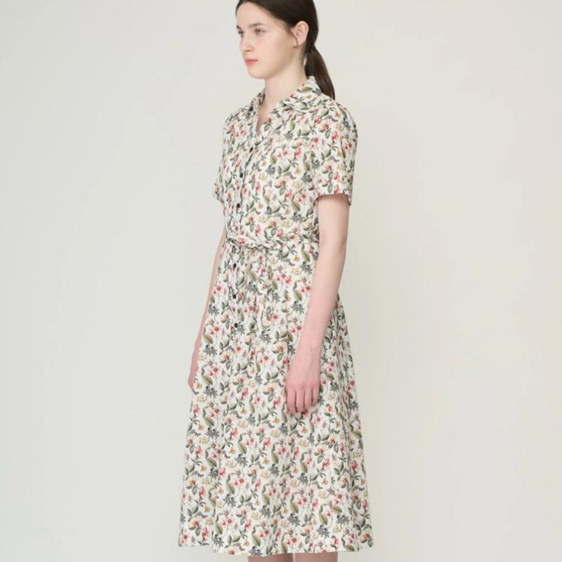 Bcbg Belted Floral Open Neck Dress B6m5o691