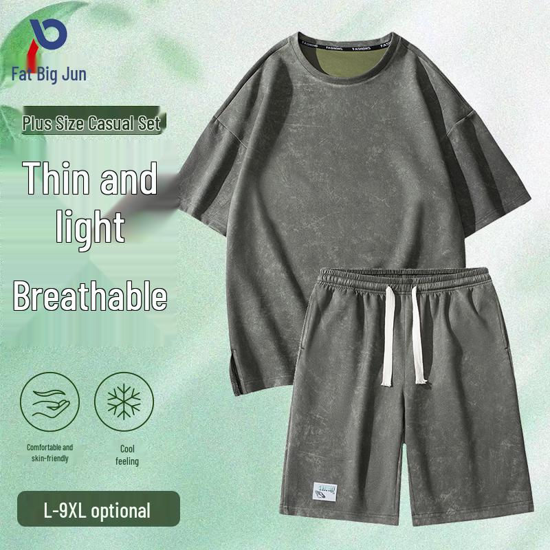 Men s Plus Size Cooling Quick-Dry T-Shirt & Shorts Set 6XL