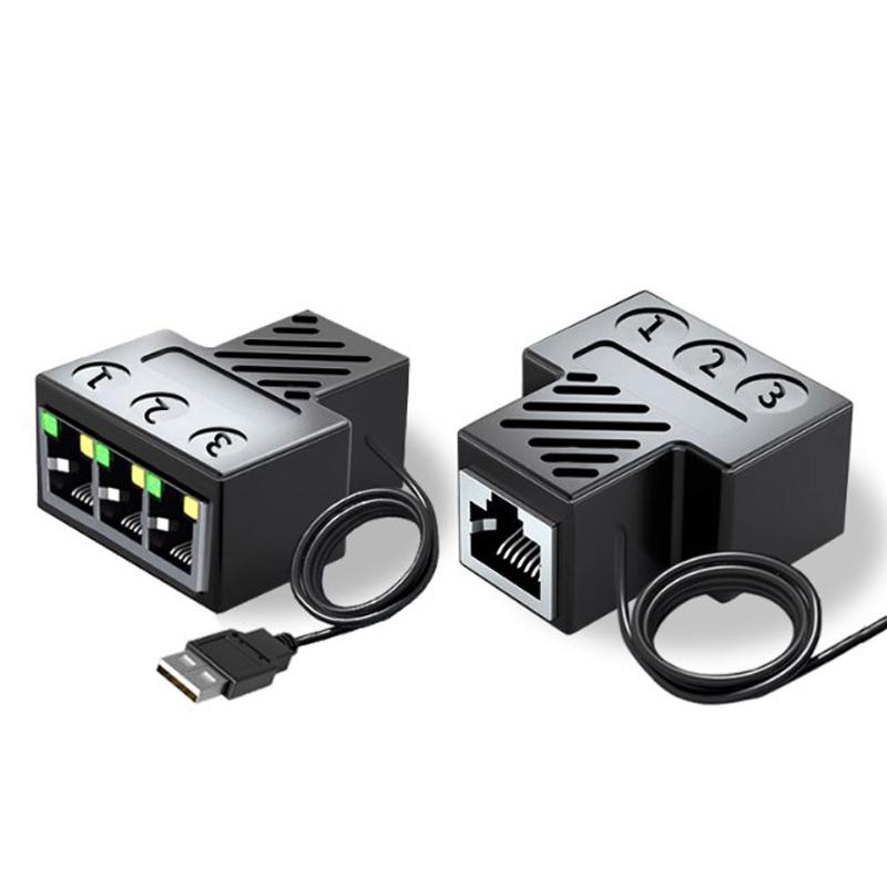3'Ü 1 ARADA 100Mbps Ethernet Ayırıcı Adaptör RJ45 Kablo LAN Ağ İnternet