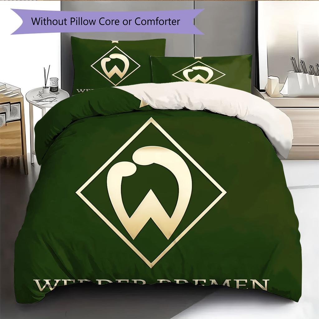 Set Copripiumino Trapuntato Werder Bremen Federa Decorazione Casa Regalo di Compleanno (1 * copripiumino + 2 * federa, senza nucleo)