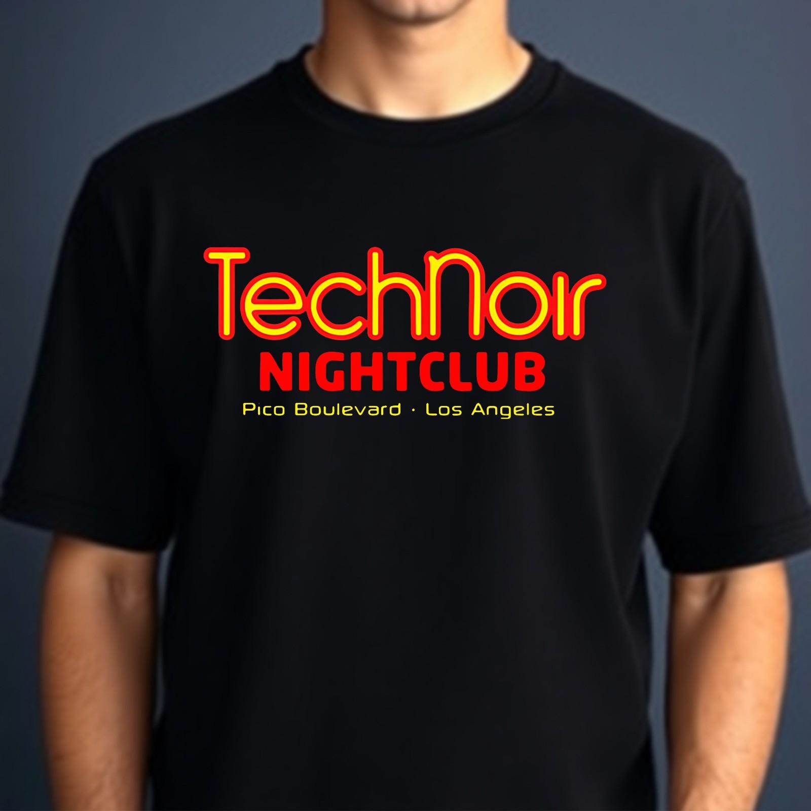 Technoir Night Club T-shirt Rave DJ Club House Party Los Angeles Top Men s Tee S