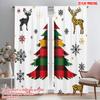 2pcs,2D Plane Printing Popular Curtains Buffalo Plaid Christmas Trees (3) Durable Polyester (without Rod) Decorations Inside Use