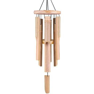 6 Tubi Carillon di Bambù con Suono Naturale Rilassante Lenitivo Carillon da Esterno Intagliato a Mano Decorazione da Giardino Patio Esterno per la Casa
