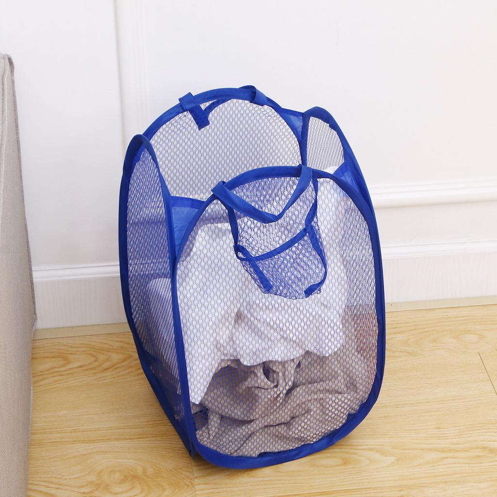 1Pcs Mesh Laundry Hamper Foldable Breathable Dirty Clothes Basket for Dorm Room Home Storage Large Capacity Laundry Basket