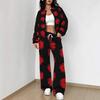 Retro Pattern Autumn and Winter New European and American Women's Clothing Rose Printing Suit Women