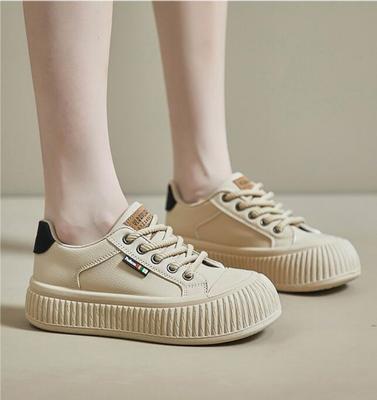 Fashion Vulcanized Shoes for Women's Casual Sports Running Sneakers Woman Lace-up Round Toe Thick Soled Trainers Footwear Tenis
