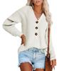 Autumn Winter Women's Button Front Knitted Pullover V Neck Sweater Long Sleeved Knitwear Luxurious Relaxed-fit Slimming and Versatile Top