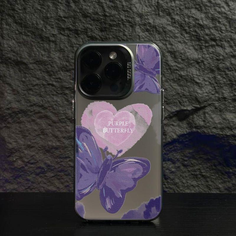 Color silver high value for Apple 16/13/12 anti-drop mobile phone case X matte XSMAX love butterfly 15 trendy models