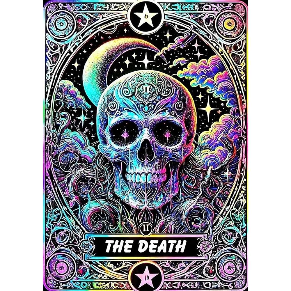 

Disney Diamond Iridescent Laser Style Death Tarot Card Original Illustration Mosaic Craft Hobby DIY Gift Home Decoration Embroidery Round 20x30cm