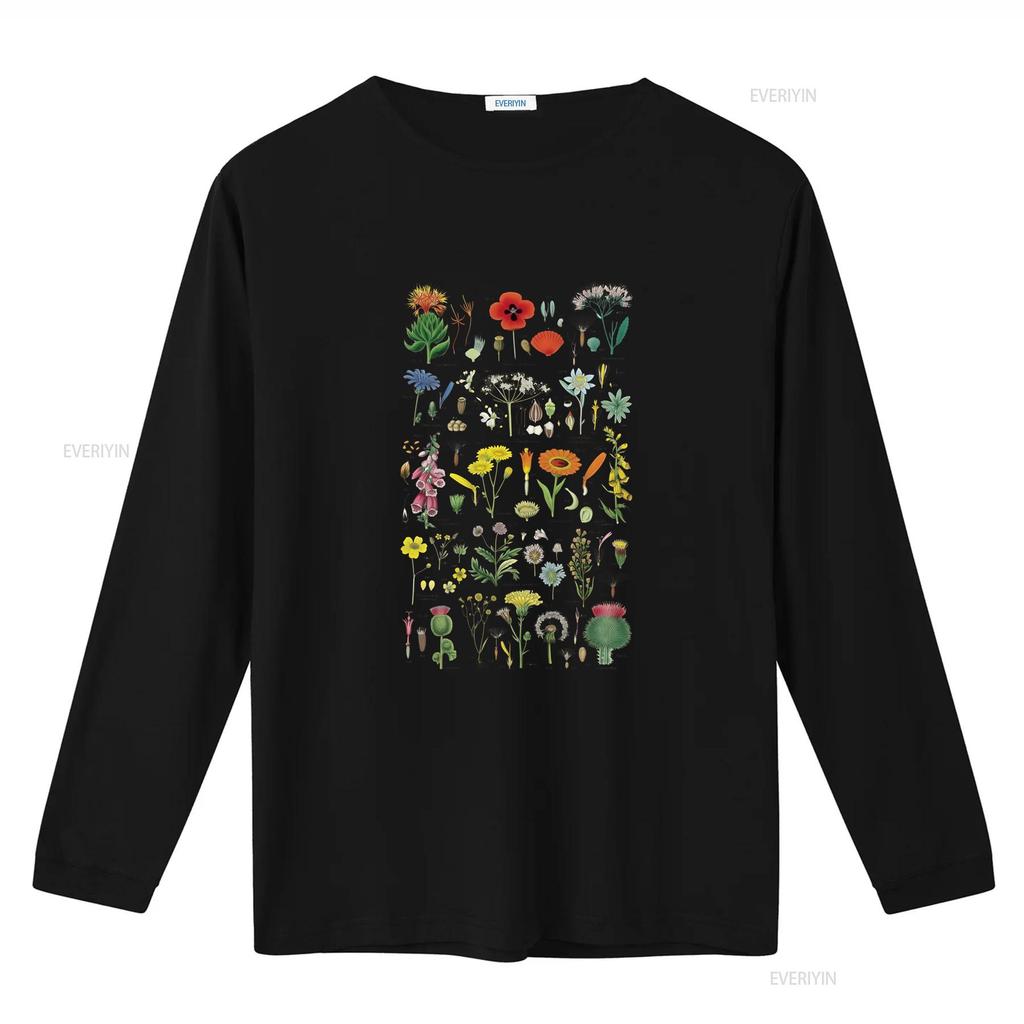 Flowers Variations T Shirt  British Wildflowers Retro Cool Top vintage Washed designer clothes graphic Unisex Versatile