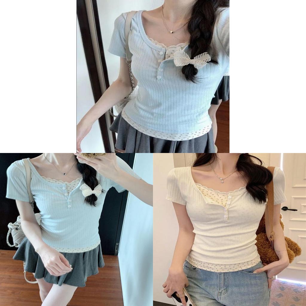 Floral T Shirt For Summer Women Slim Fit Casual Top