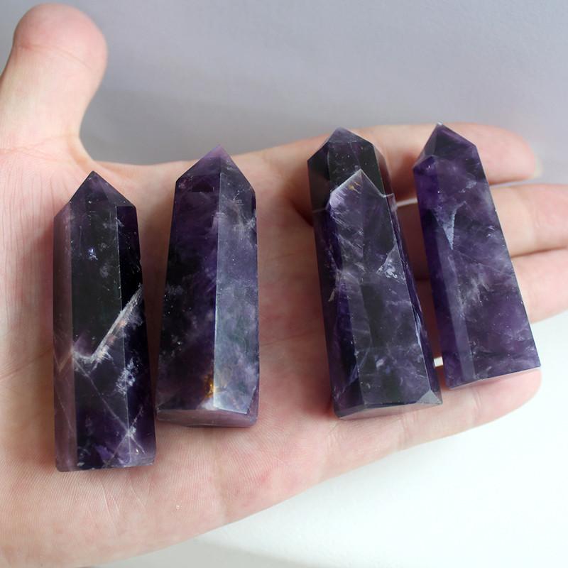 Exquisite Natural Purple Dream Amethyst Quartz Crystal Stone Point Hexagonal Wand