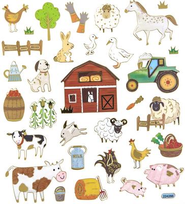Decorative Stickers Farm Village Animals 32Pcs.