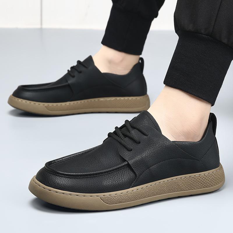 

Мужская обувь натуральная кожа модная обувь 2025 весна и осень новая мужская повседневная обувь британский стиль мужская обувь на мягкой подошве ретро кожаная обувь 44