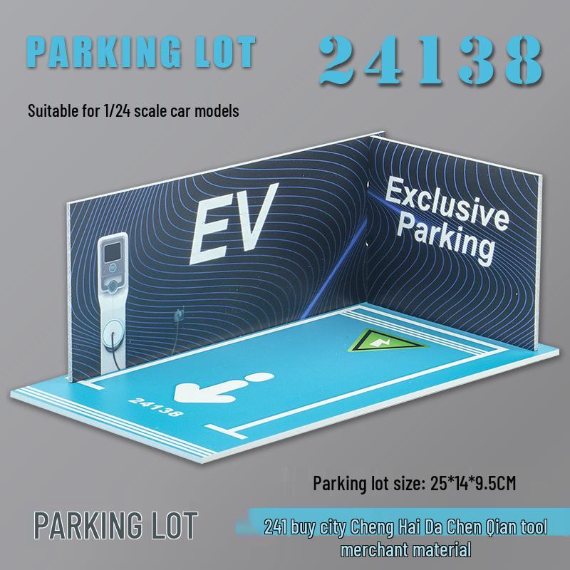 

1:24 Scale Snap-together Car Parking Lot Miniature Scene Prop Display