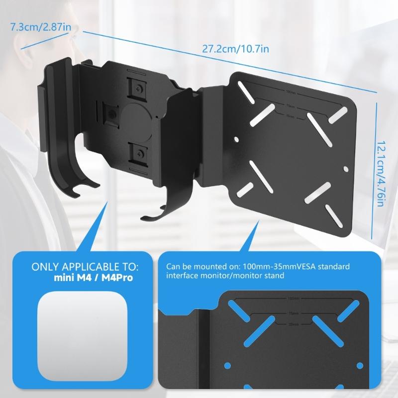 VESA Mount Bracket For Mini 2024 Computer Detachable Design With Adjustable Placement Option Secure Installation