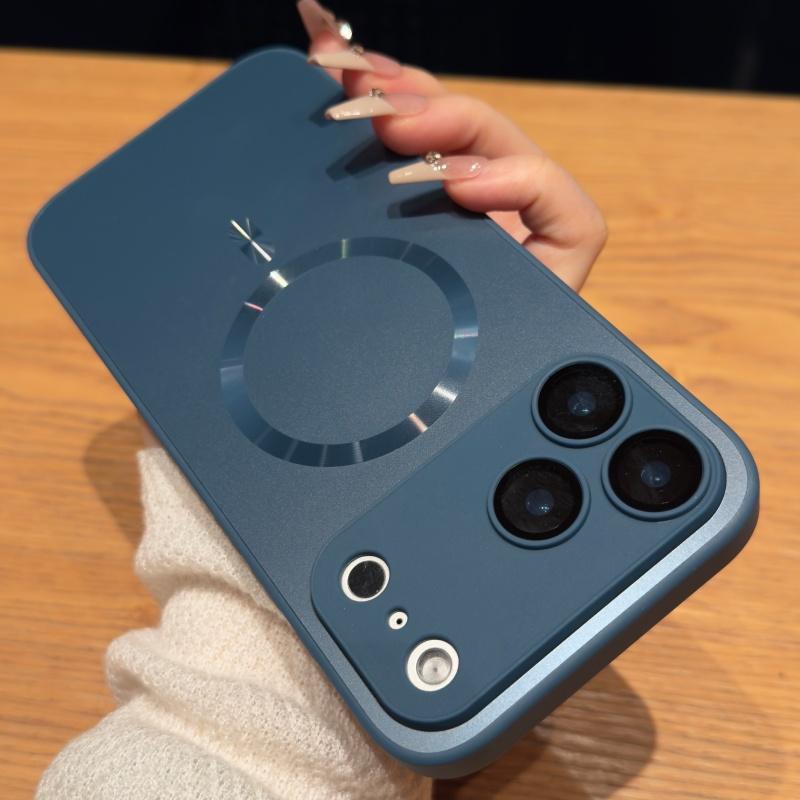 Luxury Metallic Paint AG Nano Frosted For Magsafe Case for iPhone 17 16 15 14 Plus 13 12 11 Pro Max Wireless Charging Cover