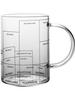 Coffee Recipe Glass Mug Cup With Coffee Milk Water Scales White Letters Printed Brewing Cup Heat Resistant Coffee Mug 1 Pc