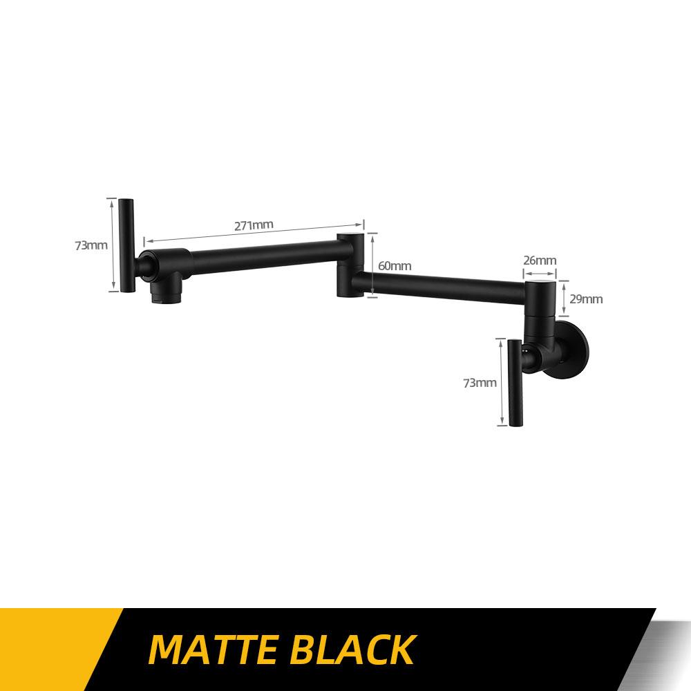 

Настенный смеситель для мойки кухни, розовое золото/серый пистолет, одинарный смеситель для холодной воды, поворотный на 360 градусов, складной излив, латунный кран