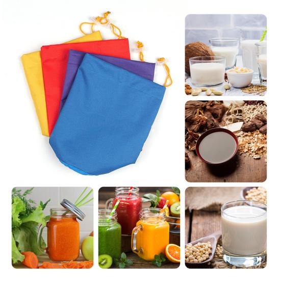 4Pcs 1-Gallon Filter Bag Herb Fruit Extraction Bags with Drawstrings Reusable Nylon