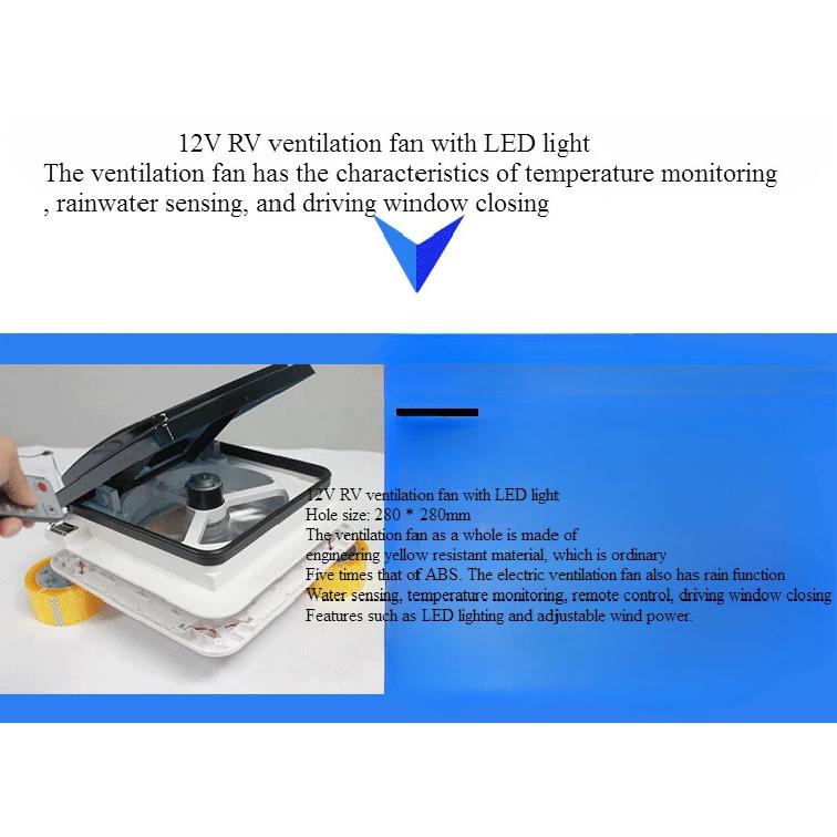 11''ce Manual Control Caravan Modification Accessories Roof Camper Vented 12V Fan Camper Window Leisure Vehicle