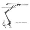 American Style Double-Headed LED Desk Lamp with Clip and Adjustable Long Arm for Overhead Photography and Office Use
