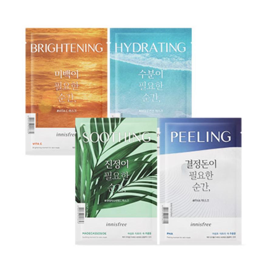 

Innisfree [Успокаивающее / Увлажняющее / Осветляющее / Пилинг] Маска для кожи Момент 25 мл * 5 листов