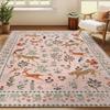 Retro Living Room Carpet Machine Washable Non-slip Floor Mats Pink Animal Printed Rug Bedroom Carpets Large Size Home Decor Rugs
