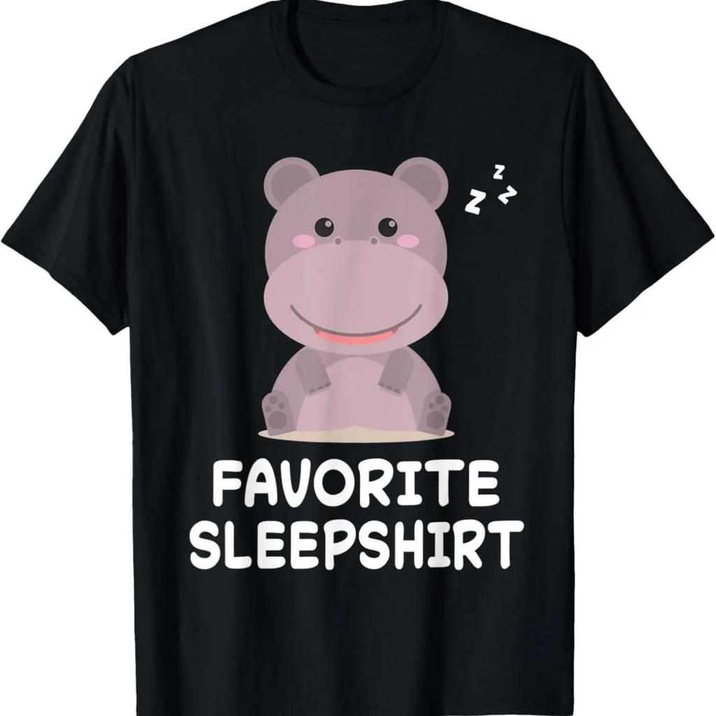 Hippo Hippos Nap Sleeping Sleep Pajama Pajamas Nightgown T-Shirt